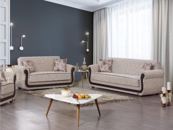 Newark Sofa Bed in Beige Fabric by Empire w/Options [MYSB-Newark]