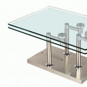 8164 Clear Glass Top Motion Cocktail Table by Chintaly