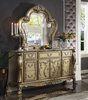 Dresden Dresser 23165 Gold Tone Patina by Acme w/Optional Mirror [AMDR-23165 Dresden]