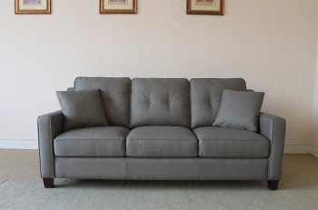 Nick Sofa & Loveseat Set in Grey Fabric w/Options [MSS-Nick Grey]