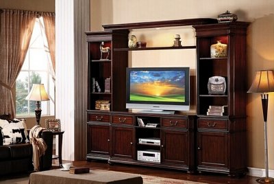 91015 Lanice Wall Unit in Cherry by Acme