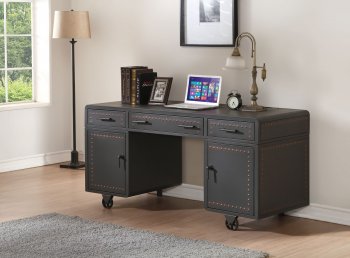 Actaki Office Desk 92430 in Sandy Gray by Acme w/Option [AMOD-92430-Actaki]