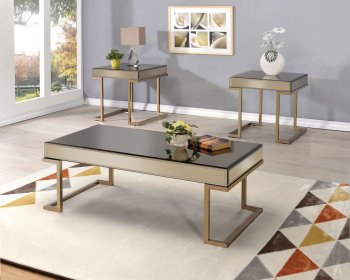 Boice Coffee Table 3Pc Set 81635 in Smoky Mirror & Champagne [AMCT-81635-Boice]