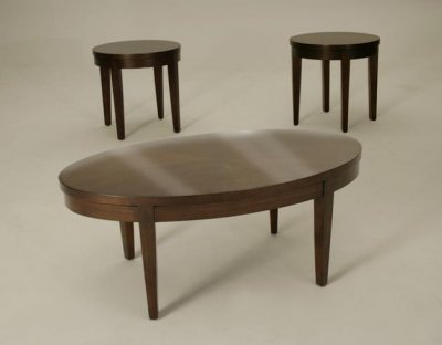 Merlot Wood Elegant Modern 3Pc Coffee Table Set