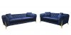 LCL-020 Sofa & Loveseat Set in Navy Blue Velvet