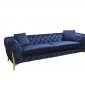 LCL-020 Sofa & Loveseat Set in Navy Blue Velvet