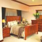 Distress Cherry Finish Contemporary Bedroom Set