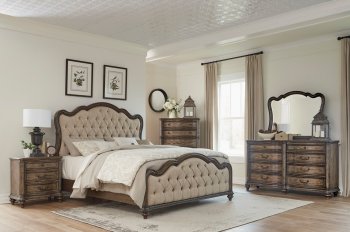 Heath Court Bedroom 1682 in Brown Oak by Homelegance w/Options [HEBS-1682 Heath Court]