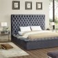 Bliss Bed in Grey Velvet Fabric by Meridian w/Options