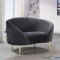 Ritz Sofa 659 in Grey Velvet Fabric by Meridian w/Options