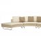 Half Moon Shape Microfiber Sectional Sofa & Coffee Table Set