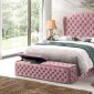 LCL-B05 Upholstered Bed in Pink Velvet