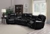 Laredo Motion Sectional Sofa in Black Bonded Leather by Chintaly