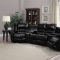 Laredo Motion Sectional Sofa in Black Bonded Leather by Chintaly