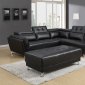 U8859 Sectional Sofa in Black Bonded Leather by Global w/Options