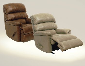 Tobacco or Mushroom Leather Touch Modern Bentley Recliner [CNR-4404 Bentley]