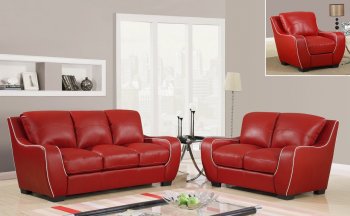 U8080 Sofa in Red Bonded Leather by Global Furniture USA [GFS-U8080-RED]