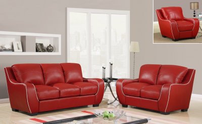 U8080 Sofa in Red Bonded Leather by Global Furniture USA