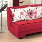 Rio Pull-Out Loveseat Bed in Red Suede Fabric by Rain