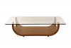 Saly Coffee Table in Walnut w/Glass Top & Options by Whiteline