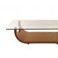 Saly Coffee Table in Walnut w/Glass Top & Options by Whiteline