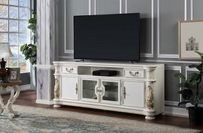 Vendome II TV Stand LV01521 in Antique Pearl by Acme