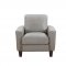 York Chair in Taupe Leather by Beverly Hills