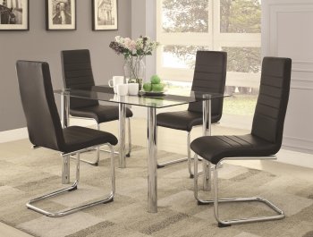 Evanston 104851 Dining 5Pc Set by Coaster w/Glass Top [CRDS-104851 Evanston]