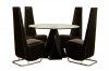 Crocodile Black Vinyl Set of 2 Modern Tall Dining Side Chairs