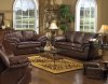 Coffee Leather-Like Fabric Sofa & Loveseat Set w/Options