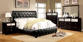 Juilliard CM7056BK Bedroom in Black w/Leatherette Bed & Options [FABS-CM7056BK-Juilliard]