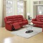 G949 Motion Sofa & Loveseat in Red Bonded Leather by Glory