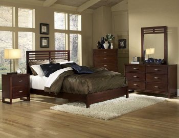 Paula Bedroom 4Pc Set 1348 in Dark Cherry by Homelegance [HEBS-1348-Paula Set]