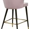 Cassie Counter Stool 793 Set of 2 Pink Velvet Fabric - Meridian