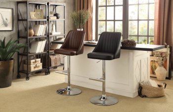 Caleb 1107 Set of 2 Swivel Stool - Black or Brown by Homelegance [HEBA-1107 Caleb]