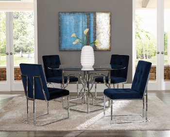 Starlight Dining Room Set 5Pc 192561 in Chrome by Coaster [CRDS-192561-Starlight]