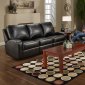 Black Bonded Leather Modern Double Reclining Sofa & Loveseat Set