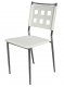 White Vinyl Set of 4 Modern Dining Chairs w/Chrome Frame