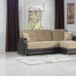 Luna Fulya L. Brown Sectional Sofa w/Chaise in Fabric by Bellona