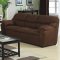 Brown Fabric Modern 3Pc Sofa Set w/Pillow Padded Arms