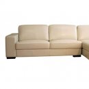 Modern Sectional Sofa in Ivory Leather