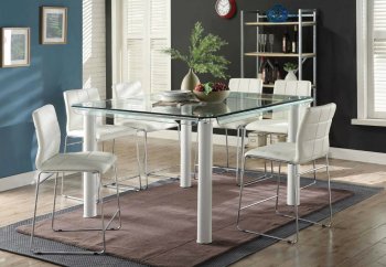 Gordie Counter Height Dining Table 70250 5Pc Set Glass by Acme [AMDS-70250-Gordie]