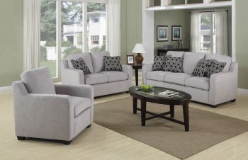 504031 Charlotte Sofa in Light Grey Fabric by Coaster w/Options [CRS-504031 Charlotte]