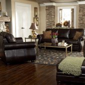 9936PU Wrangler II Sofa by Homelegance in Dark Brown Vinyl