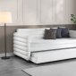 Patricia Daybed 300716 in White Boucle by Coaster w/Trundle