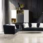 Monroe Sofa 696 in Black Velvet Fabric by Meridian w/Options