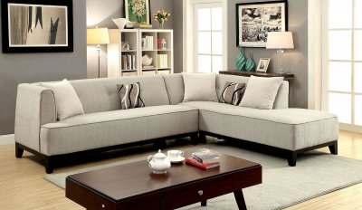 Sofia II CM6861BG Sectional Sofa in Beige Fabric