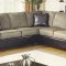 Beige Microfiber Stylish Sectional Sofa W/Dark Vinyl Base