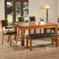 Natural Finish Modern 6 Pc Dining Set w/Extension Leaf