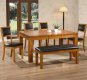 Natural Finish Modern 6 Pc Dining Set w/Extension Leaf